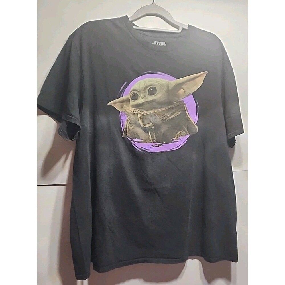Star Wars The Mandalorian Baby Yoda Grogu T-Shirt Adult XL Black Disney